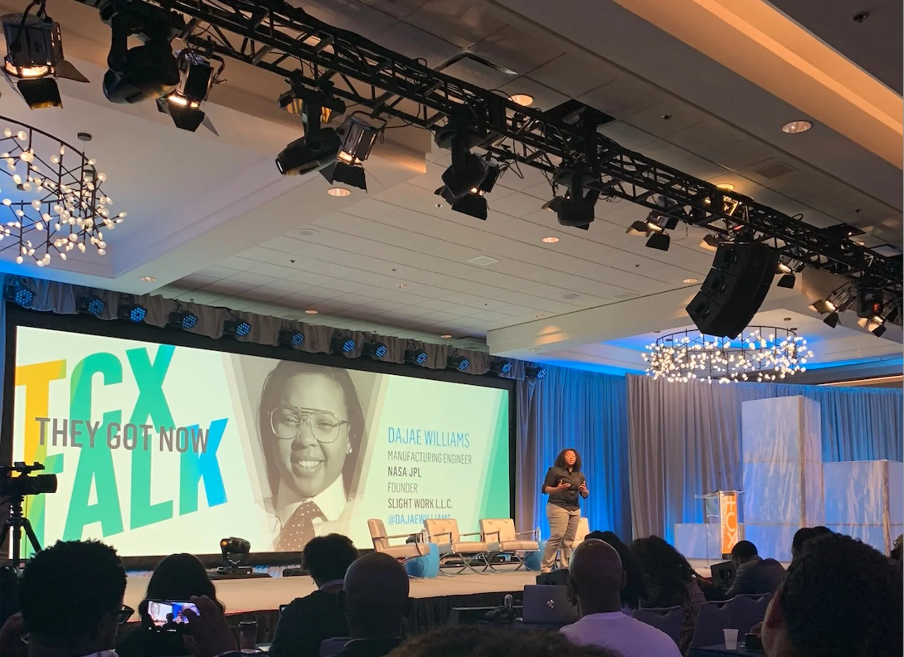 Dajae Williams speaking at TCX Talk